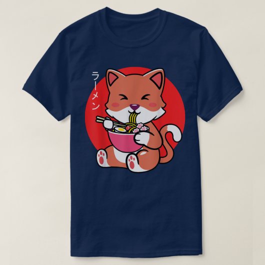Neko Cat Ramen Anime Kawaii Teen gift boys Girls T-shirt (Design voorkant)