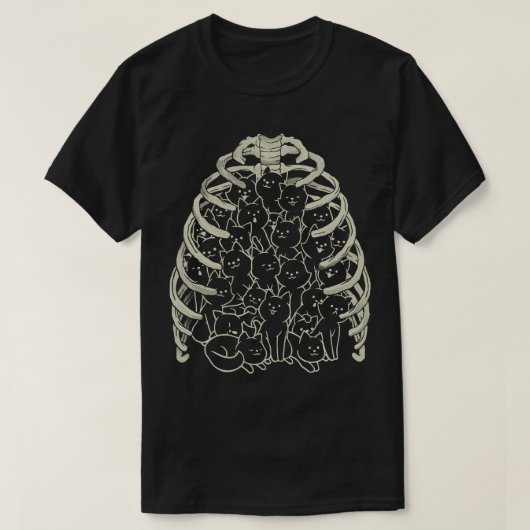 Neko Cat Ribcage Zwart-wit van Tobe Fonseca T-shirt (Design voorkant)