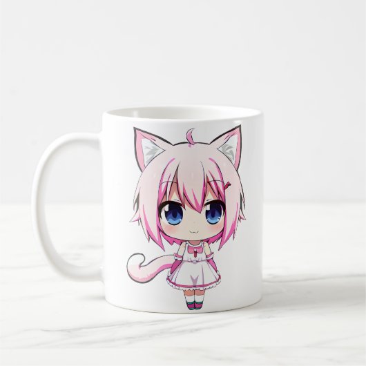 Neko chibi anime girl Taza Koffiemok (Links)