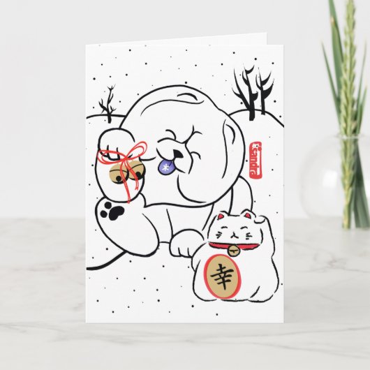 NEKO en INU Chow en kattenvakantie Kaart (Voorkant)