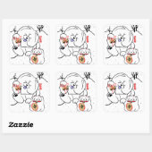 NEKO en INU Chow en kattenvakantie Vierkante Sticker (Vel)