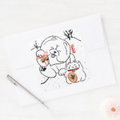 NEKO en INU Chow en kattenvakantie Vierkante Sticker (Envelop)