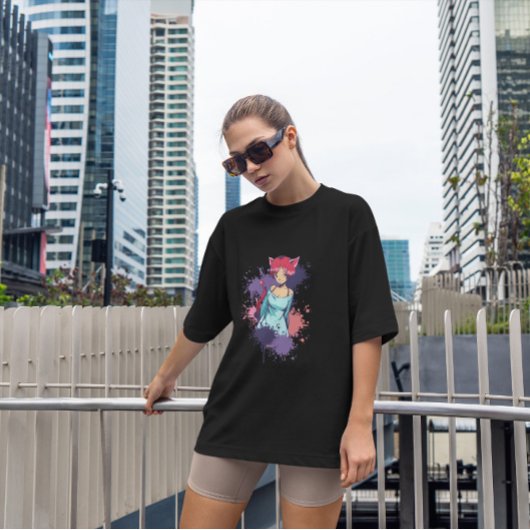 Neko Girl Splatter T-shirt