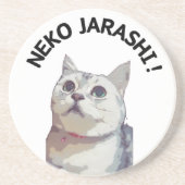 NEKO JARASHI coaster by ramu Zandsteen Onderzetter (Voorkant)