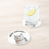 NEKO JARASHI coaster by ramu Zandsteen Onderzetter (Zijkant)