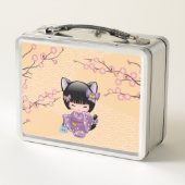 Neko Kokeshi Doll - Kat Ears Geisha Girl (Achterkant)