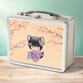 Neko Kokeshi Doll - Kat Ears Geisha Girl