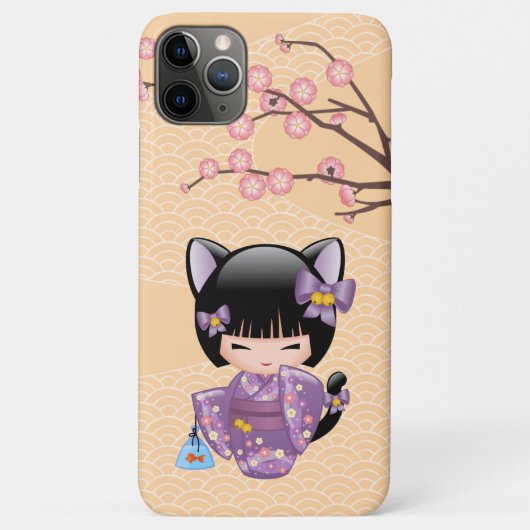 Neko Kokeshi Doll - Kat Ears Geisha Girl Case-Mate iPhone Case (Achterkant)
