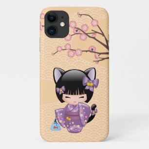 Neko Kokeshi Doll - Kat Ears Geisha Girl Case-Mate iPhone Case