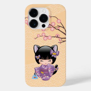 Neko Kokeshi Doll - Kat Ears Geisha Girl Case-Mate iPhone 14 Pro Hoesje