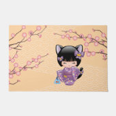 Neko Kokeshi Doll - Kat Ears Geisha Girl Deurmat (Voorkant)