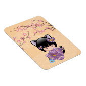 Neko Kokeshi Doll - Kat Ears Geisha Girl Magneet (Rechterzijde)