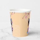 Neko Kokeshi Doll - Kat Ears Geisha Girl Papieren Bekers (Rechts)