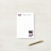 Neko Kokeshi Doll - Kat Ears Geisha Girl Post-it® Notes (Op bureau)