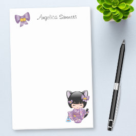 Neko Kokeshi Doll - Kat Ears Geisha Girl Post-it® Notes