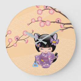 Neko Kokeshi Pop - Kat Oren meisje Grote Klok