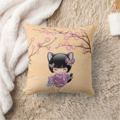 Neko Kokeshi Pop - Kat Oren Meisje Kussen (Deken)