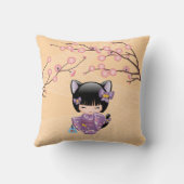 Neko Kokeshi Pop - Kat Oren Meisje Kussen (Achterkant)