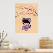 Neko Kokeshi Pop - Kat Oren Meisje Poster (Keuken)