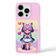 Neko maid anime pixel stijl