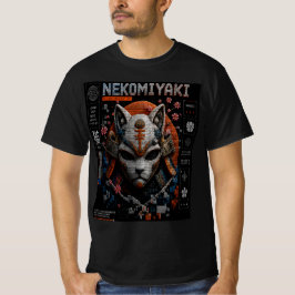 Neko Miyaki Micro Mozaïek 3D Cyber Kat Grafisch T-shirt