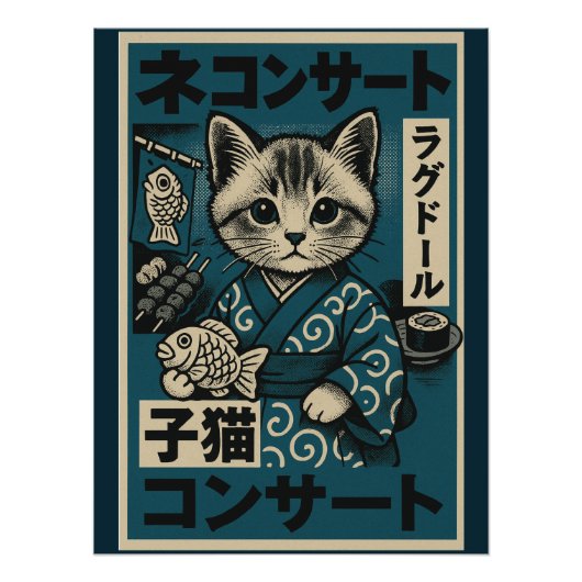 Neko Noodle Nights Perfect Poster (Voorkant)