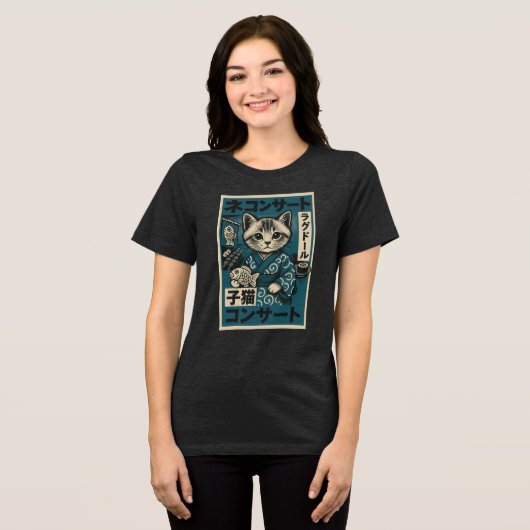 Neko Noodle Nights Tri-Blend Shirt (Voorkant volledig)