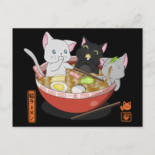 Neko Ramen cat Briefkaart