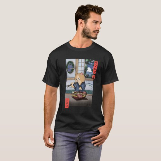 neko ramen cat t-shirt (Voorkant volledig)