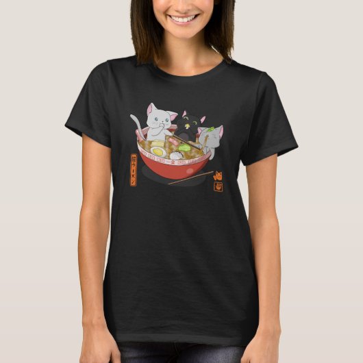 Neko Ramen cat T-shirt (Voorkant)