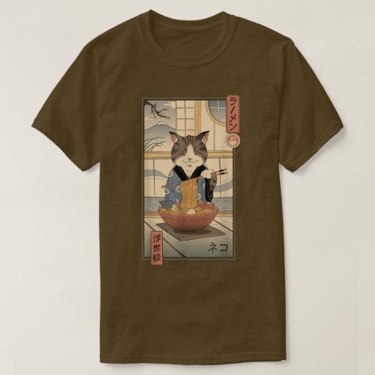 Neko Ramen Ukiyo-e T-shirt (Design voorkant)