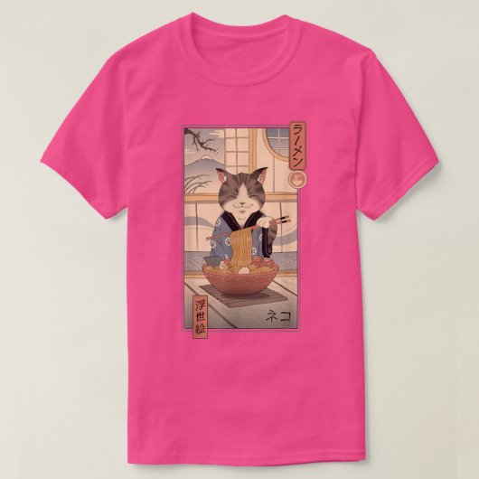 Neko Ramen Ukiyo-e T-shirt (Design voorkant)