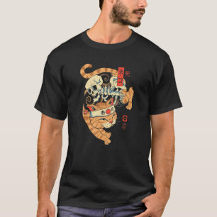 Neko Shi Sushi Schattige Japanse Kat Zonsondergan T-shirt