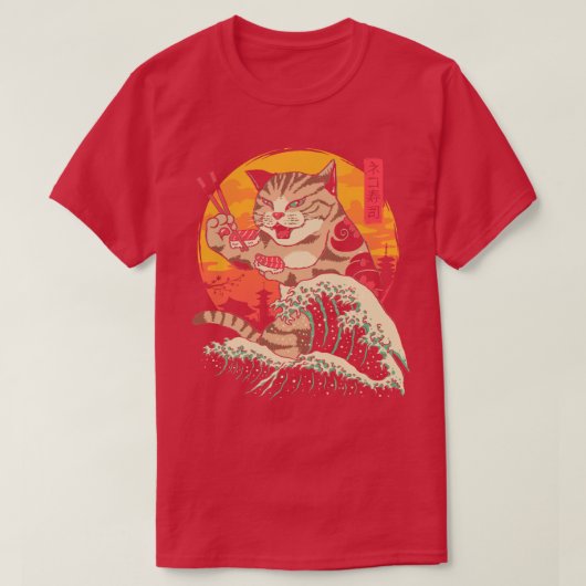 Neko Sushi Wave T-shirt (Design voorkant)