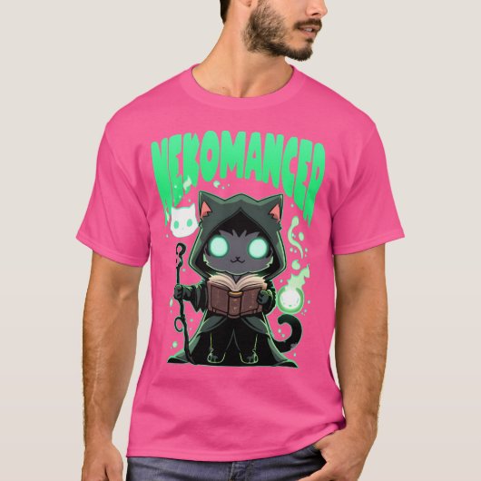 Nekomancer Kawaii Cat Necromancer T-shirt (Voorkant)