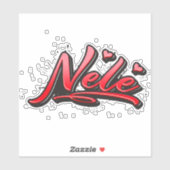 Nele red Heart Graffiti Aufkleber Sticker (Vel)