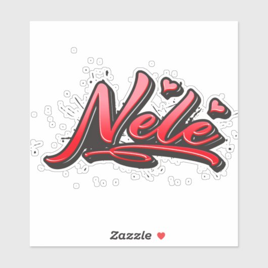 Nele red Heart Graffiti Aufkleber Sticker (Vel)