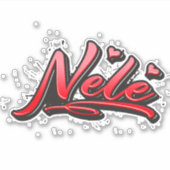 Nele red Heart Graffiti Aufkleber Sticker (Voorkant)