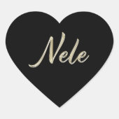 Nele white gold Handwriting Aufkleber Herz Hart Sticker (Voorkant)