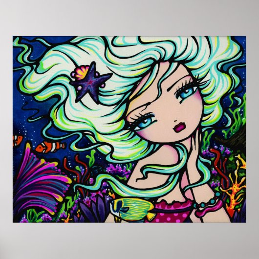 Nelli Mermaid Tropical Fantasy Art Poster (Voorkant)