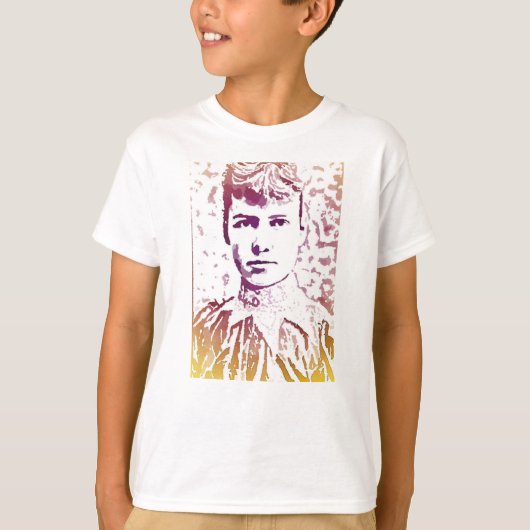 Nellie Bly Pop Art Portret T-shirt (Voorkant)