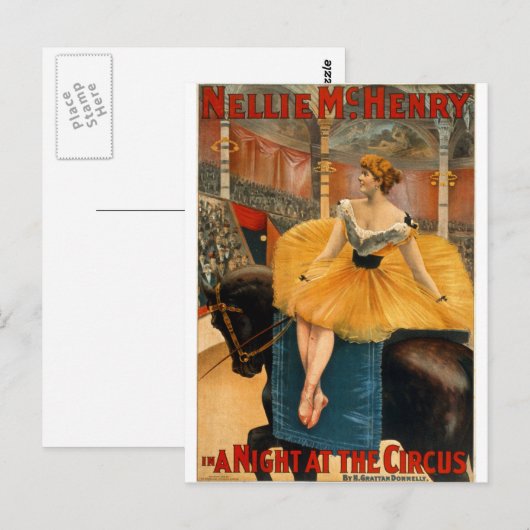 Nellie McHenry in een nacht bij de Circus Briefkaart (Voorkant / Achterkant)