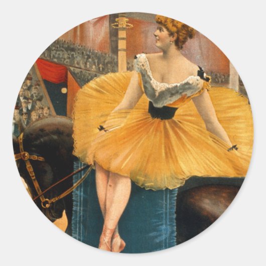 Nellie McHenry in een nacht bij de Circus Ronde Sticker (Voorkant)