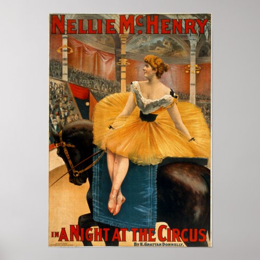 Nellie McHenry in een nacht op het Circus Canvas Poster (Voorkant)