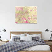 Nell's Topografische kaart van Colorado Canvas Afdruk (Insitu (Slaapkamer))
