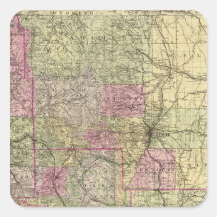 Nell's Topografische kaart van Colorado Vierkante Sticker