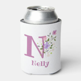 Nelly Naam met een bloemendesign Blikjeskoeler