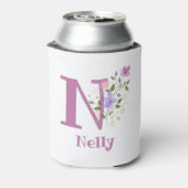 Nelly Naam met een bloemendesign Blikjeskoeler (Blikje Achterkant)
