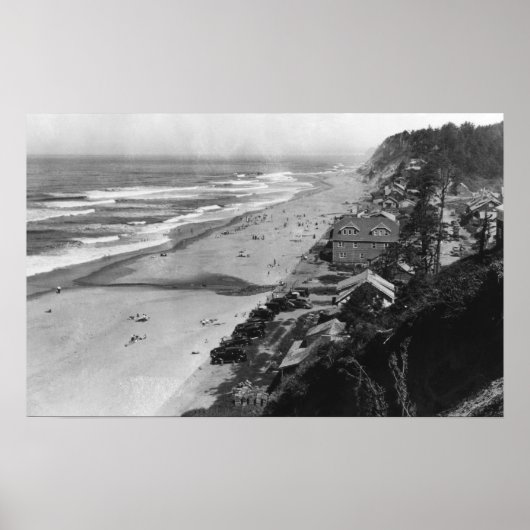 Nelscott, Oregon Beach Scene Waterfront Poster (Voorkant)
