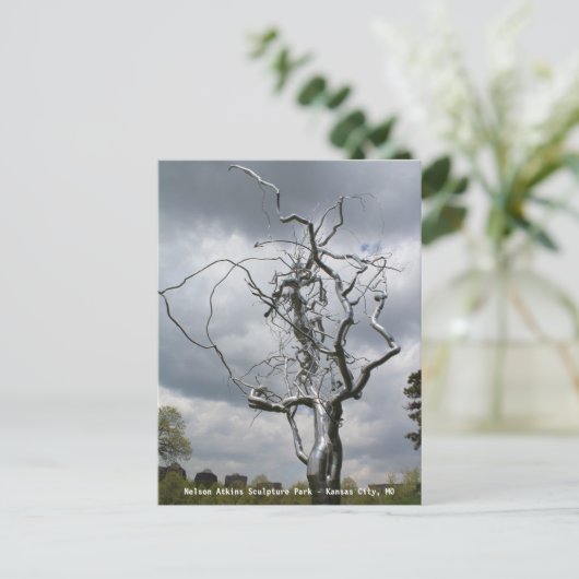 Nelson Atkins Sculpture Park Metal Tree # 2 Briefkaart (Staand voorkant)